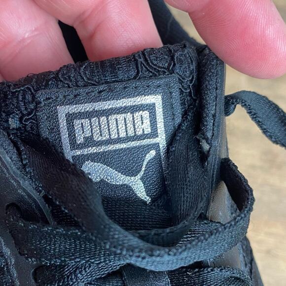 Puma Basket Classic Floral Lace Lace Up Platform Sneakers Sz 8 Black - Picture 7 of 10